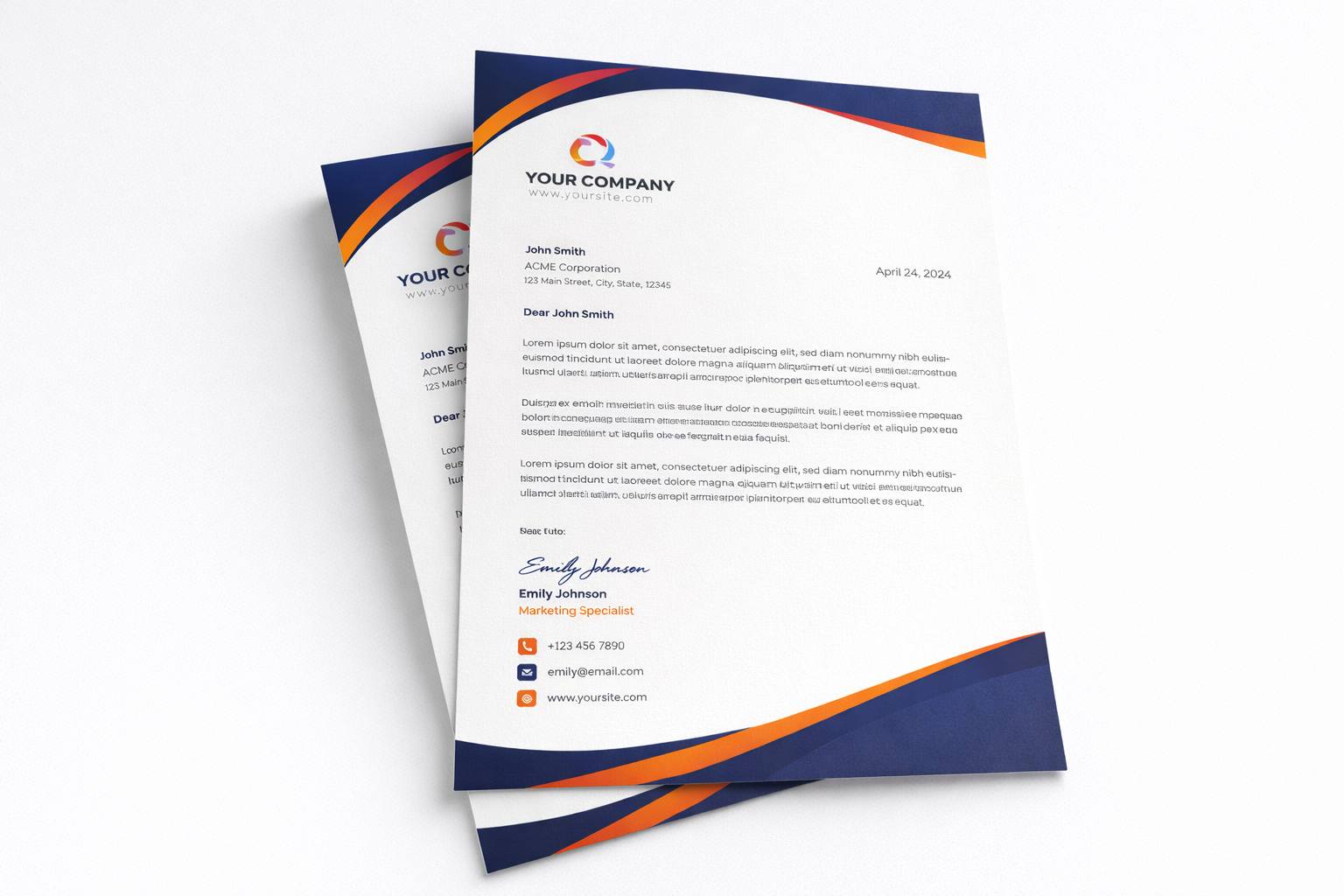 Letter head sample design