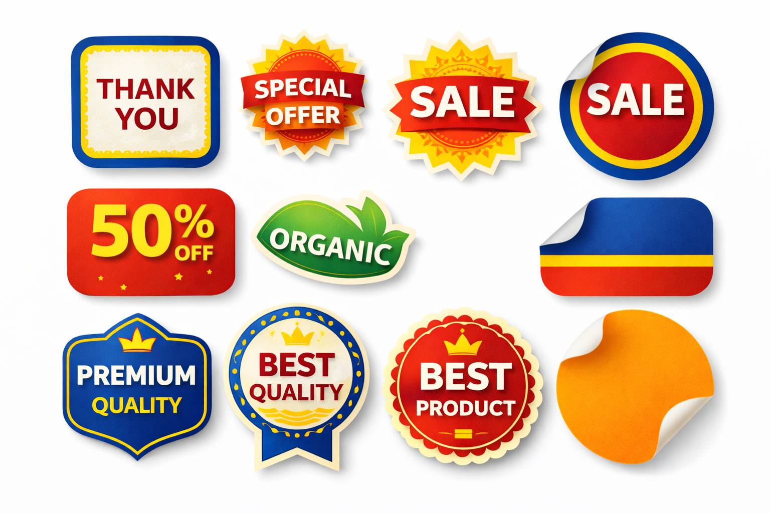 Stickers and labels sample design